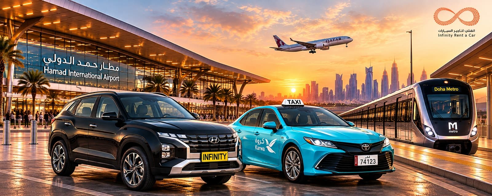 Doha Airport to Your Hotel: Rental Car vs Taxi vs Metro